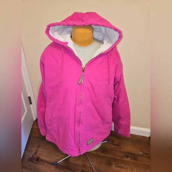 C.E. Schmidt Women's 3XL Canvas Jacket With Fleece Lining In Bright Pink - Picture 5 of 12
